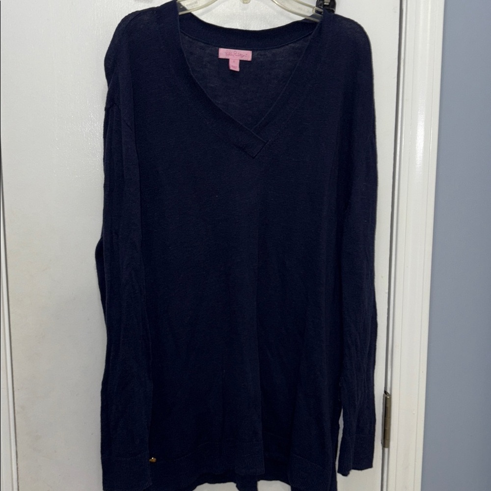 Lilly Pulitzer Blue Knit Top size large
